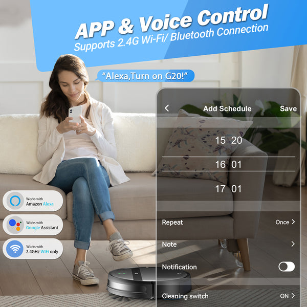 Minfu G20 — Smart Robot Vacuum & Mop (Quiet, App Control)